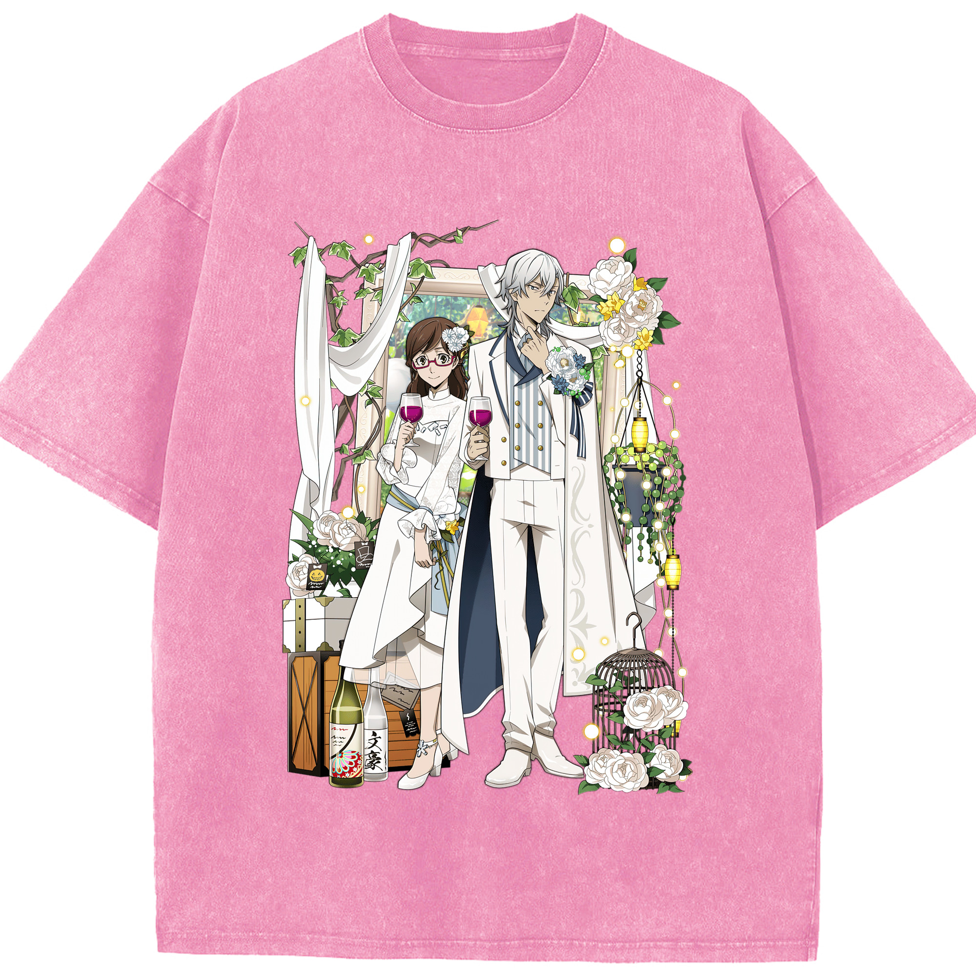 （画像用） 文豪ストレイドッグス Bungo Stray Dogs 綿100% ヴィンテージ風 半袖Tシャツ（フロントプリント）
